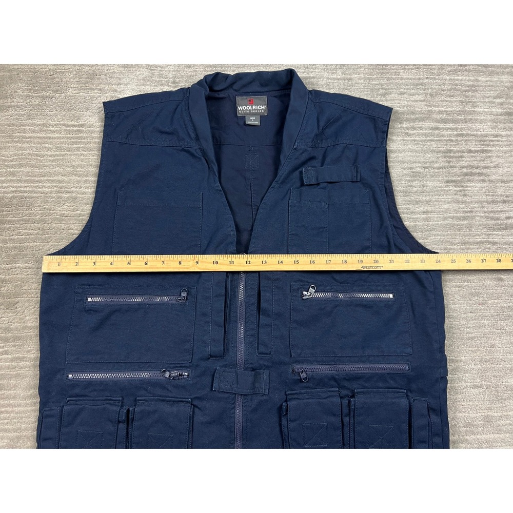 Woolrich Vest Mens L Navy Elite Series 4903 Tactical Utility Multi-Pocket Cotton - Picture 4 of 12